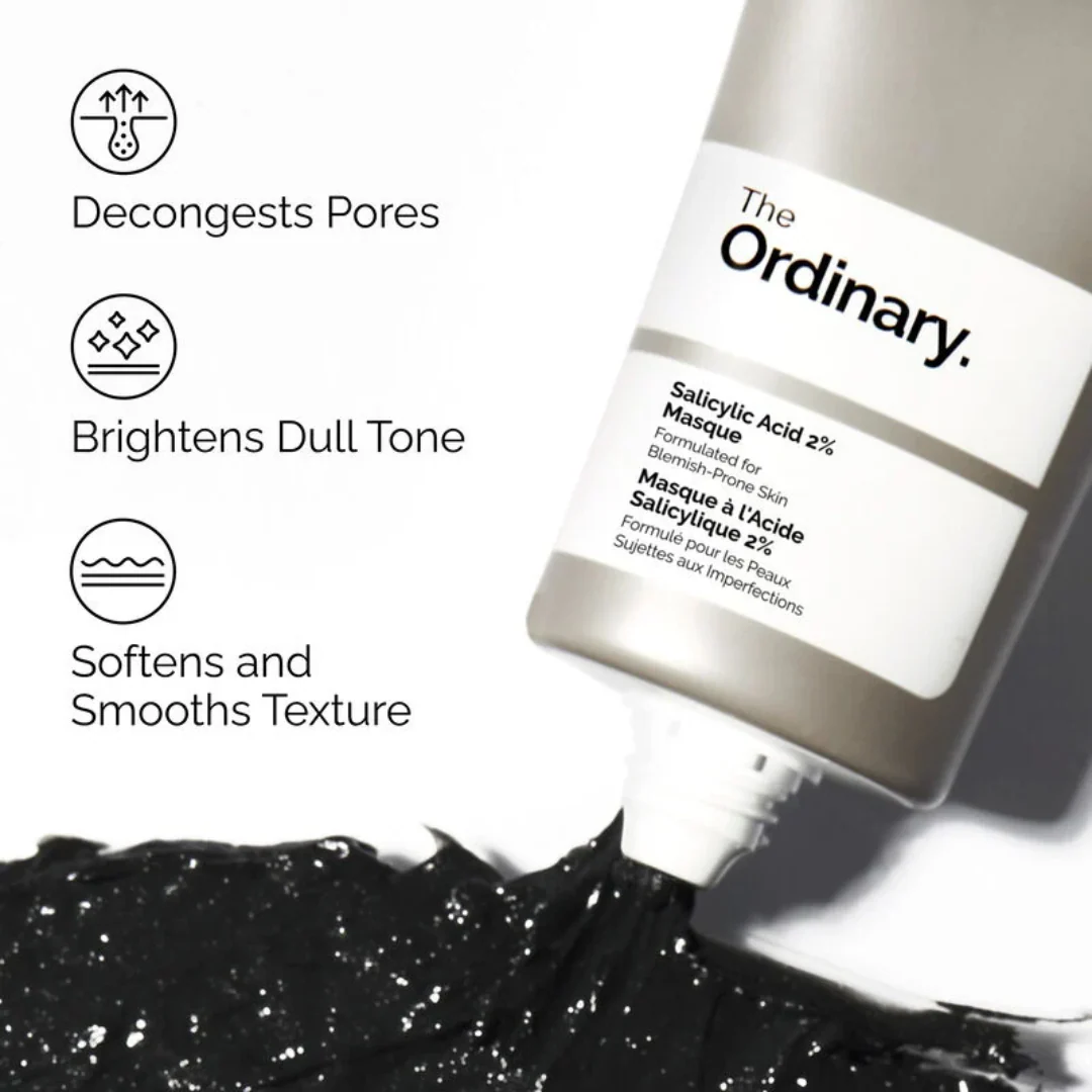 The Ordinary Salicylic Acid 2% Masque Clarifying Charcoal & Clay Mask For Blemish Prone Skin - Image 2