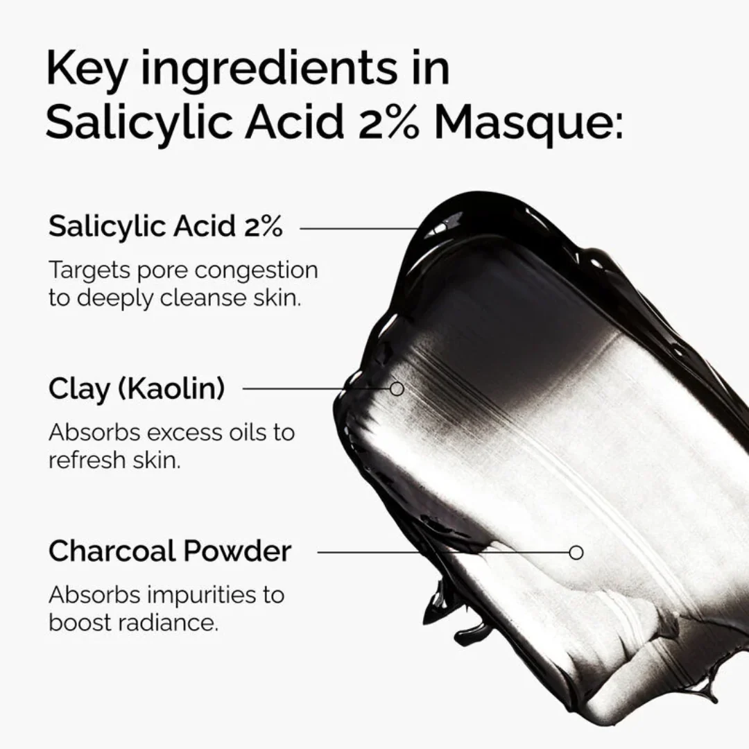 The Ordinary Salicylic Acid 2% Masque Clarifying Charcoal & Clay Mask For Blemish Prone Skin - Image 5