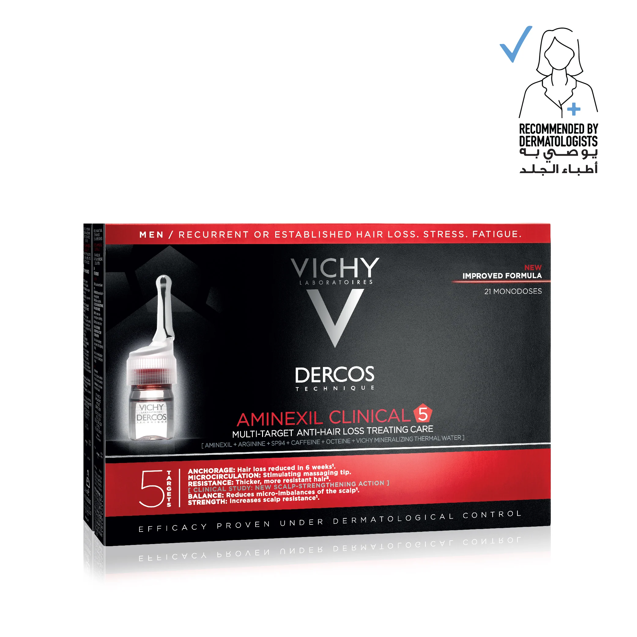 Vichy Dercos Aminexil Clinical 5 Anti-Hair Fall Treatment for Men x21 Doses