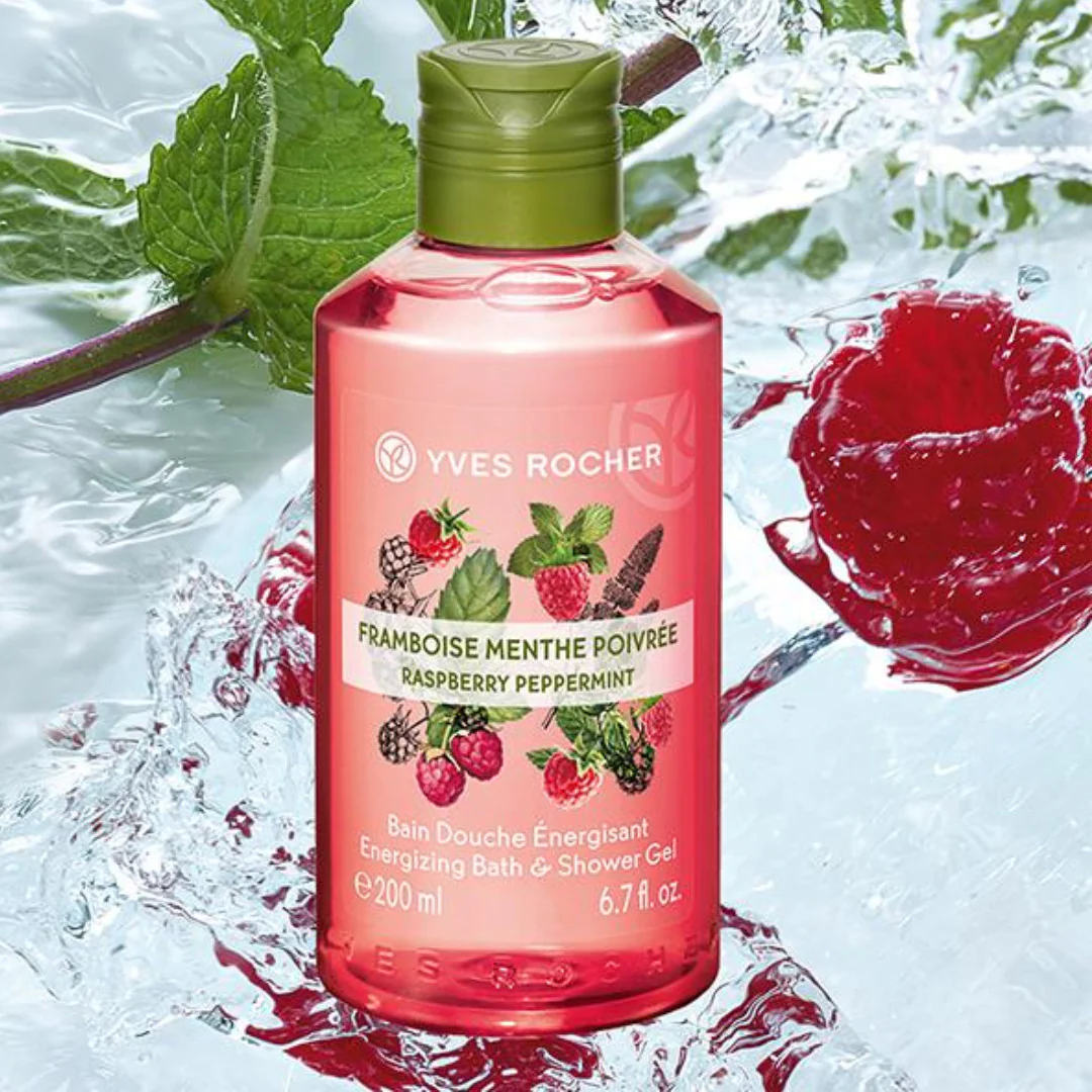 Yves Rocher Energizing Shower Gel Raspberry Peppermint - Image 2