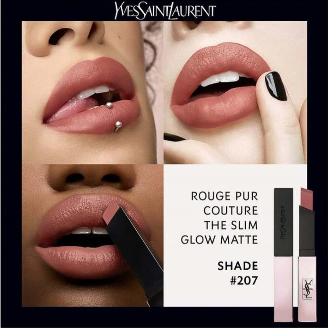 Yves Saint Laurent Rouge Pur Couture The Slim Glow Matte Lipstick - Image 9